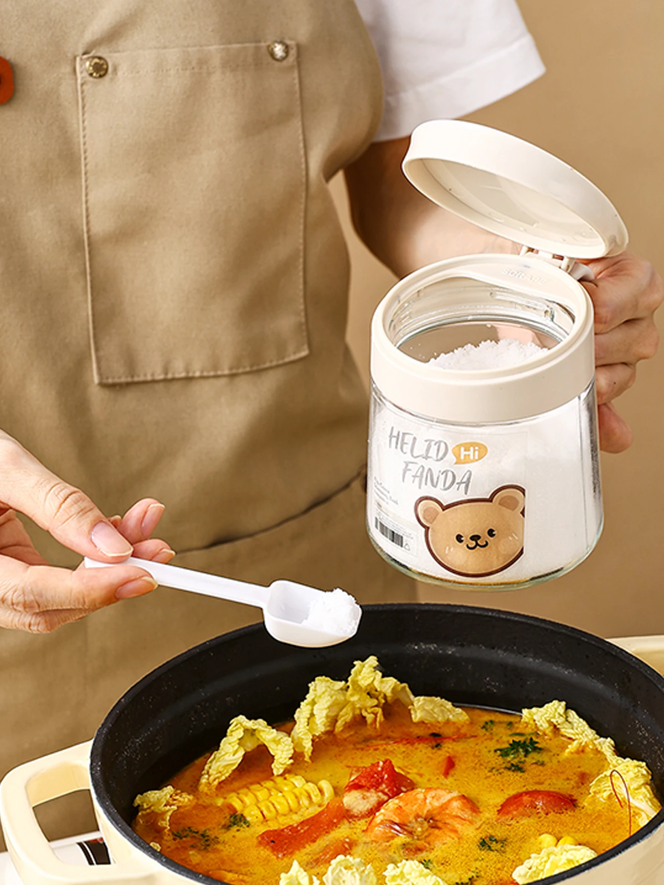 2 strati di bambù Rack di stoccaggio cucina barattolo di spezie