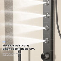 LED Digital Piano Shower Set Gray For Bathroom White Smart Tub Faucet Waterfall Shower System Rain Shower System 3