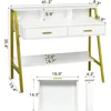 Modern Computer Desk Home Office Desk with Monitor Stand and Built-in Hutch Writing Desk Workstation Table with Bookshelf 2