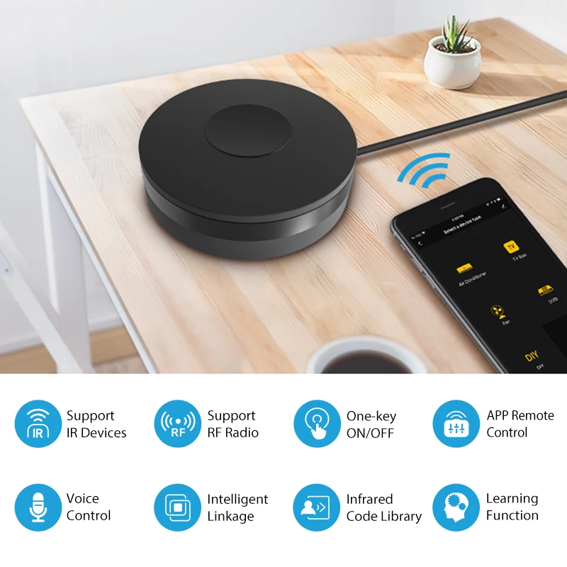 

Пульт дистанционного управления Wi-Fi IR RF 315 МГц Универсальный для всех кондиционеров, ТВ Tuya Smart Life App через Alexa Голосовое управление