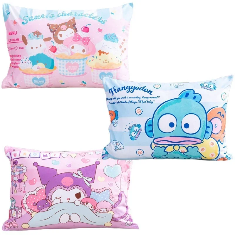 

Милая плюшевая Мягкая Наволочка с рисунком аниме Sanrioed My Melody Kuromi Hangyodon, симпатичная мультяшная утолщенная наволочка для общежития