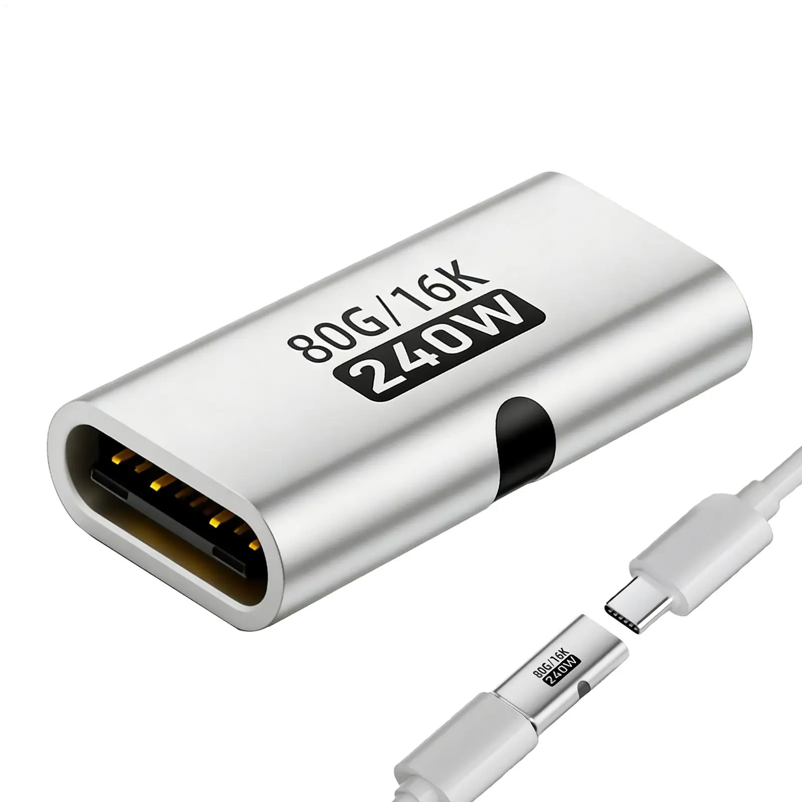 USB C 암-암 어댑터 240W 커넥터 USB C-USB C 어댑터 (가정, 회의, 여행, 데스크탑 컴퓨터, 노트북용)