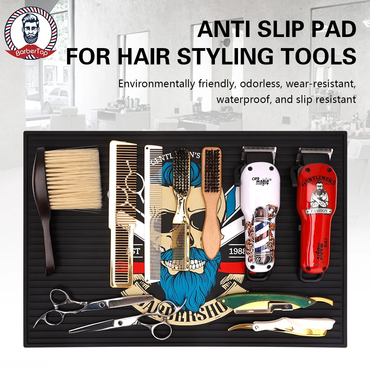 NEW Hairdressing Tool Pad Non-Slip Station Mat Clippers Scissors Trimmers Haircut Tools Storage Barbershop Anti-skid Holder