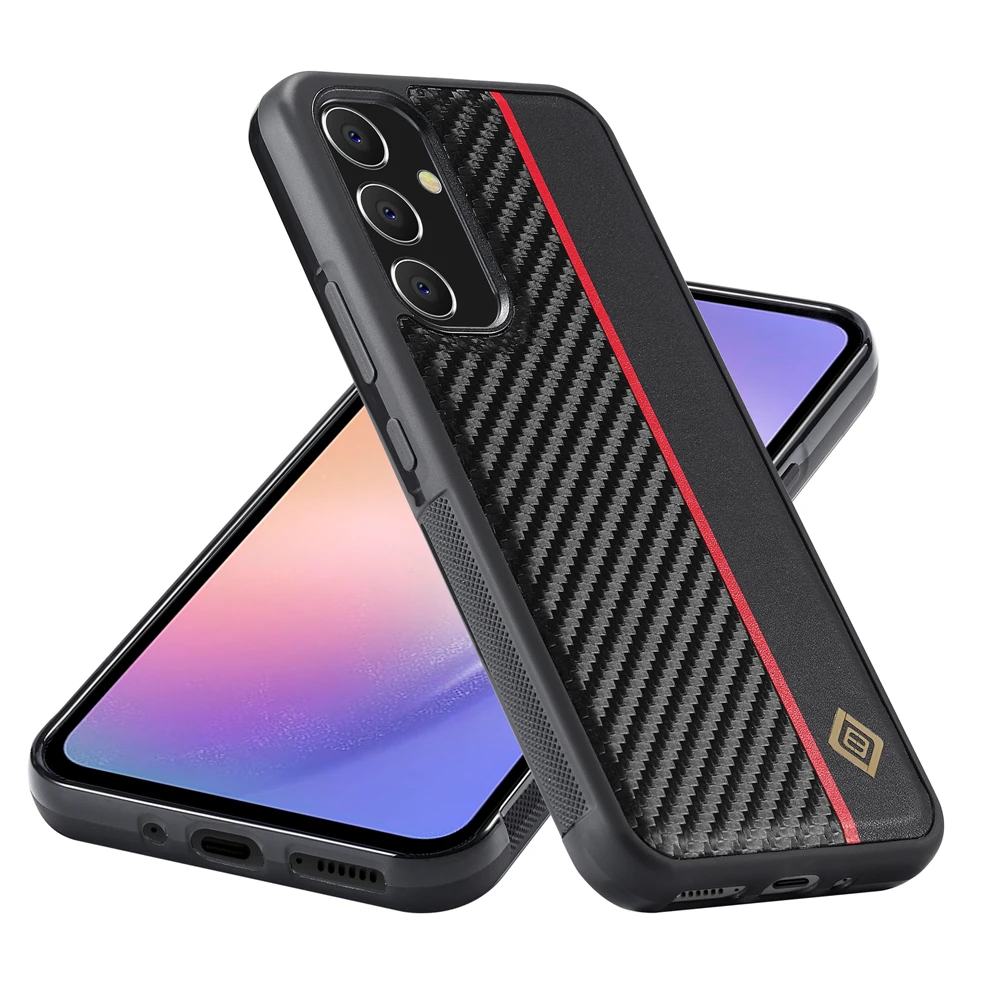 Premium Carbon Fiber Texture Leather Phone Case Cover
