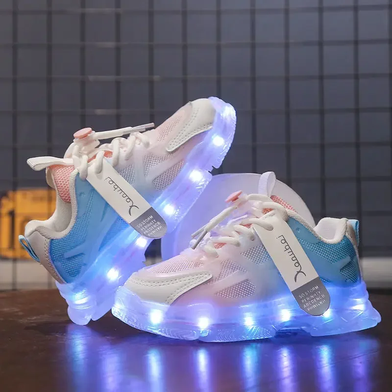 kids shoes red sneakers shadow sneakers USB charge Kids Sneakers Light Up Casual Running Shoes Boys Girls Walking Sports Shoes LED Flashing Breathable Luminous