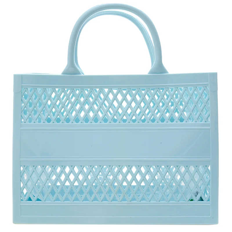 Chic Mesh Beach Tote - Stylish Clear Handbag and Travel Accessory