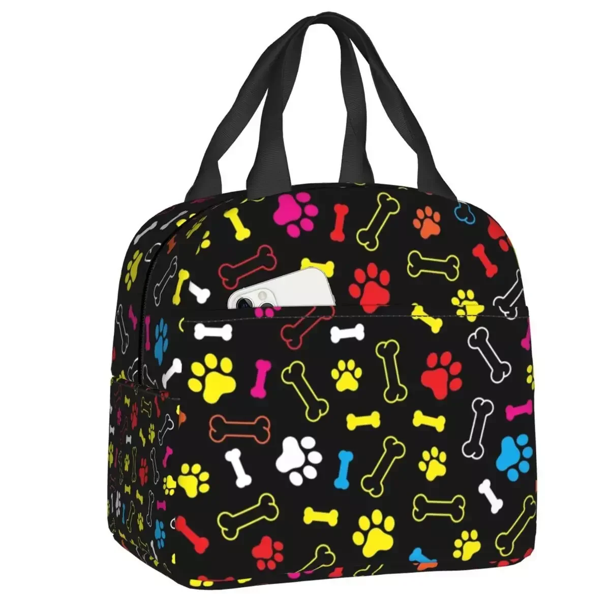 

Изолированные сумки для ланча с изображением костей собачьей лапы для кемпинга путешествий портативный термоохлаждающий Ланч-бокс для женщин и детей