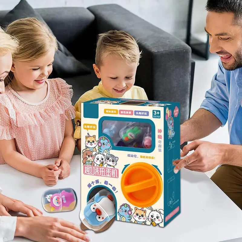Mini Vending Machine Surprise Lucky Draw Machine Props Mini Claw Machine Prizes With 6 Twisters Kids Figures Arcade Grabber Game 5