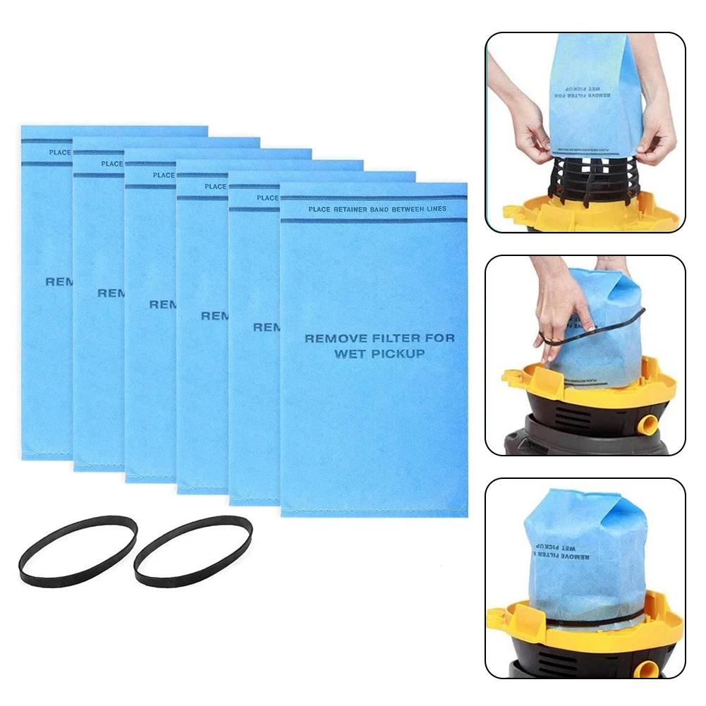 цена For 4 Gallon WS0400SS. Filter Bags Filter Bag Set 6pcs Durable Fit 2.5 Gallon Vacuum For Shop Vac 2-2.5 Gallon