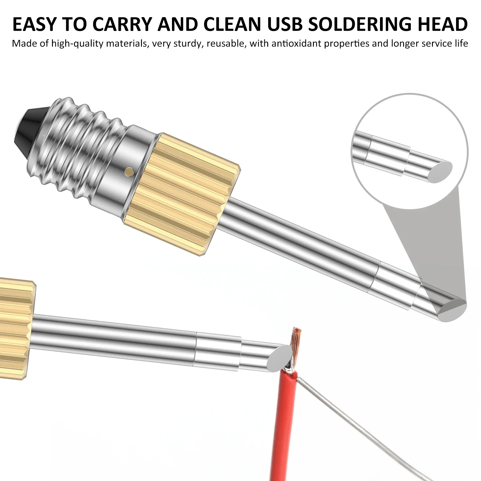 Set Di 6 Punte Per Saldatore E10 Pezzi Di Ricambio Per Saldatore Con Interfaccia E10 In Rame E Acciaio Per Saldatura A Punti E Lineari - Foto 6