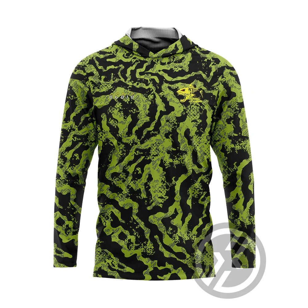 2025 GG 낚시 의류 여름 Tshirt Mens 새로운 긴 소매 T 셔츠 의류 태양 자외선 차단 통기성 후드 낚시 착용