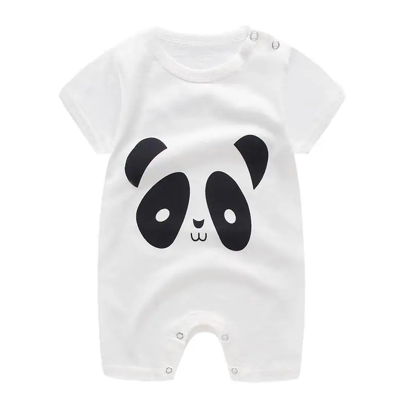 0-2years Children Summer Cartoon Cute Cotton O-neck New Style Rompers Baby Boys And Girls  Unisex Bodysuits Print Short Sleeve Bamboo fiber children's clothes Baby Rompers