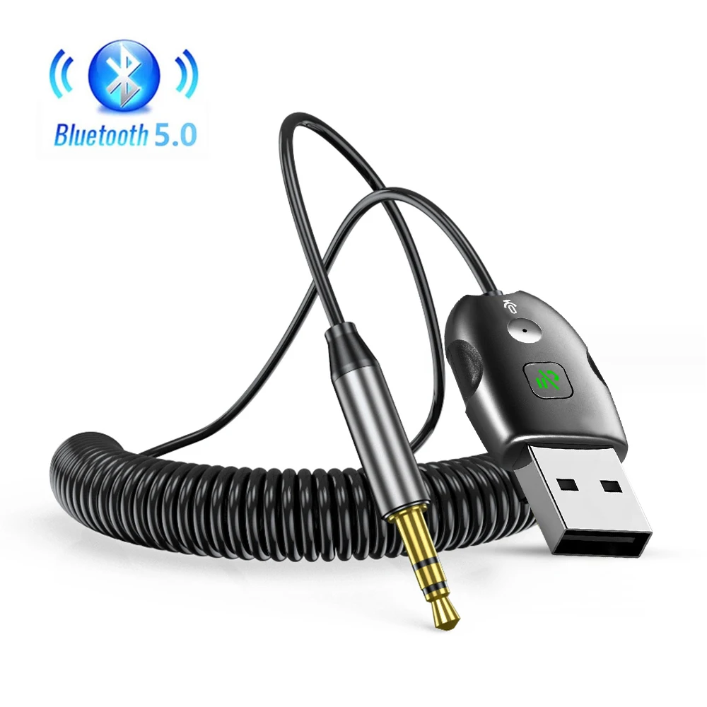

Bluetooth 5,0 Автомобильный приемник адаптер 3,5 мм разъем Aux аудио музыкальный автомобильный передатчик с гибким проводом 0,3-1,2 м USB передатчик