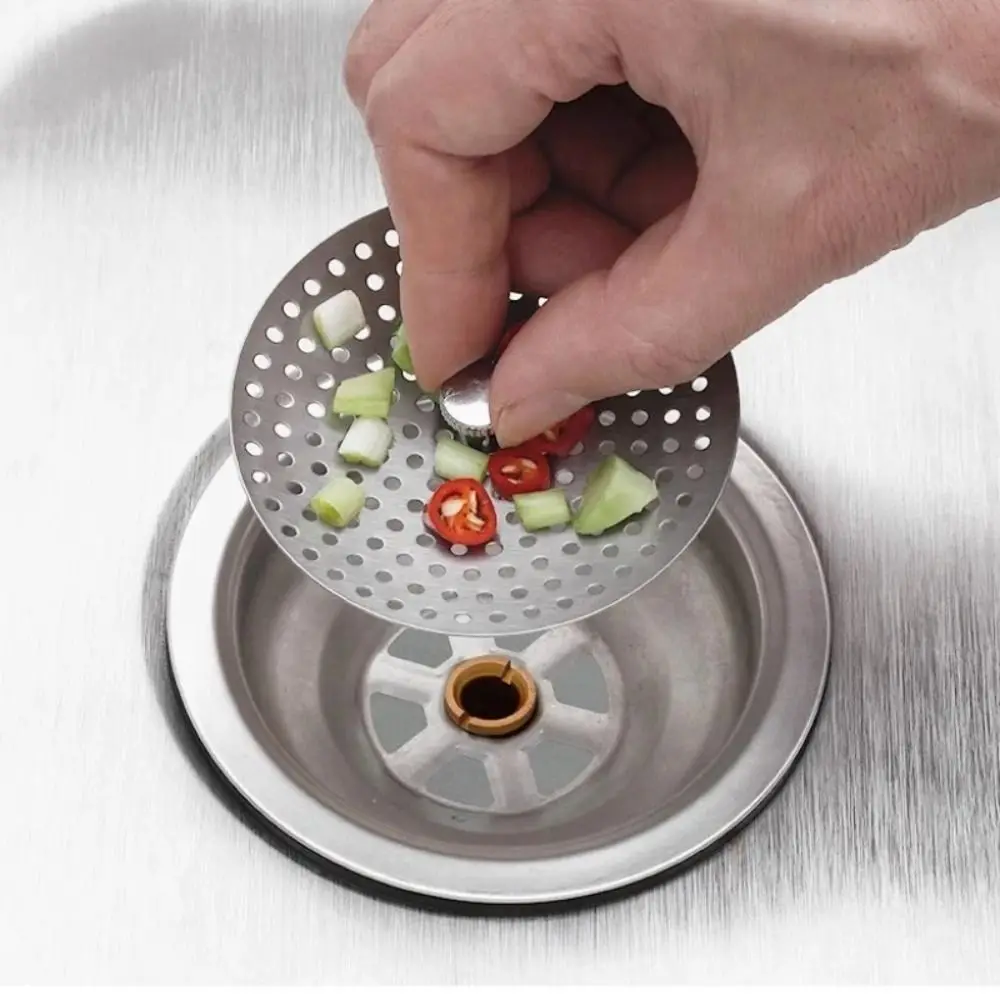New Stainless Steel Kitchen Sink Filter Mesh Hair Catcher Water Basin Strainer Bathroom Accessories Drain Hole Trap Waste Screen 6