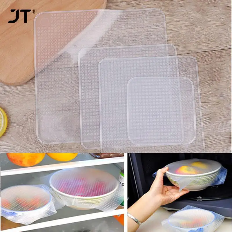 2pcs Silicone Bowls with Lids Set, Reusable Food Container with