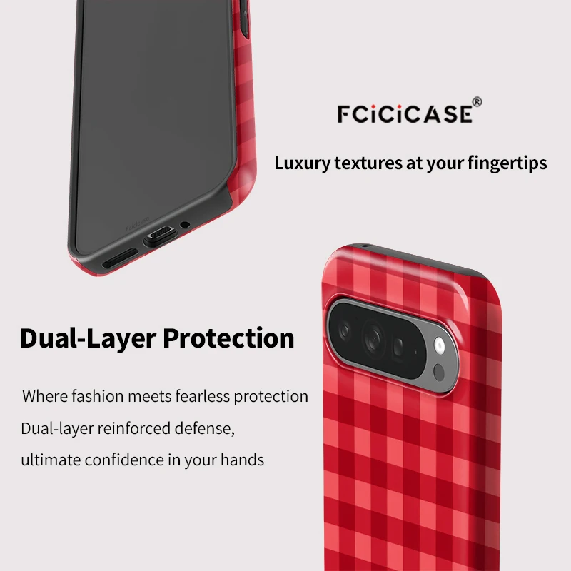 Grid Pattern Shockproof Bumper Phone Case with Dual-Layer Protection