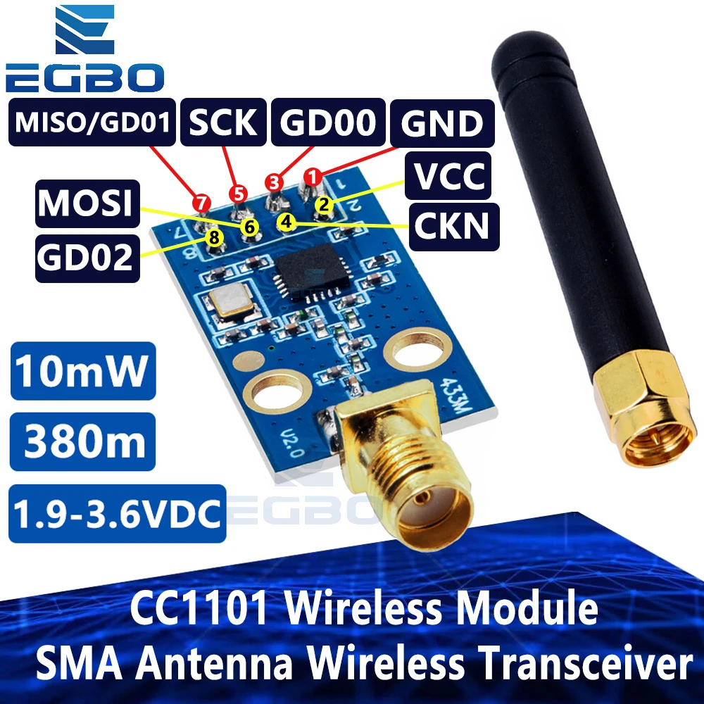 CC1101-Wireless-Module-With-SMA-Antenna-Wireless-Transceiver-Module-For ...