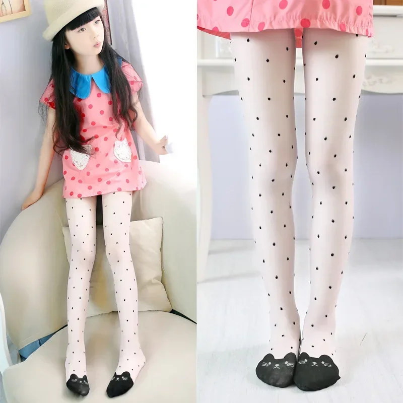 Summer Girls' Pantyhose Toe Cat Underpants Anti Snagging Silk Children's Silk Stockings Anti Mosquito Pants 3-9 Years Old