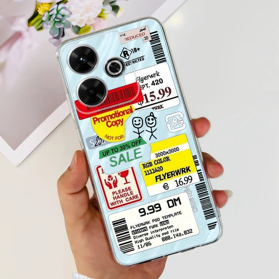 Colorful Flowers Painted Clear Silicone Phone Case - Soft Protective Cover
