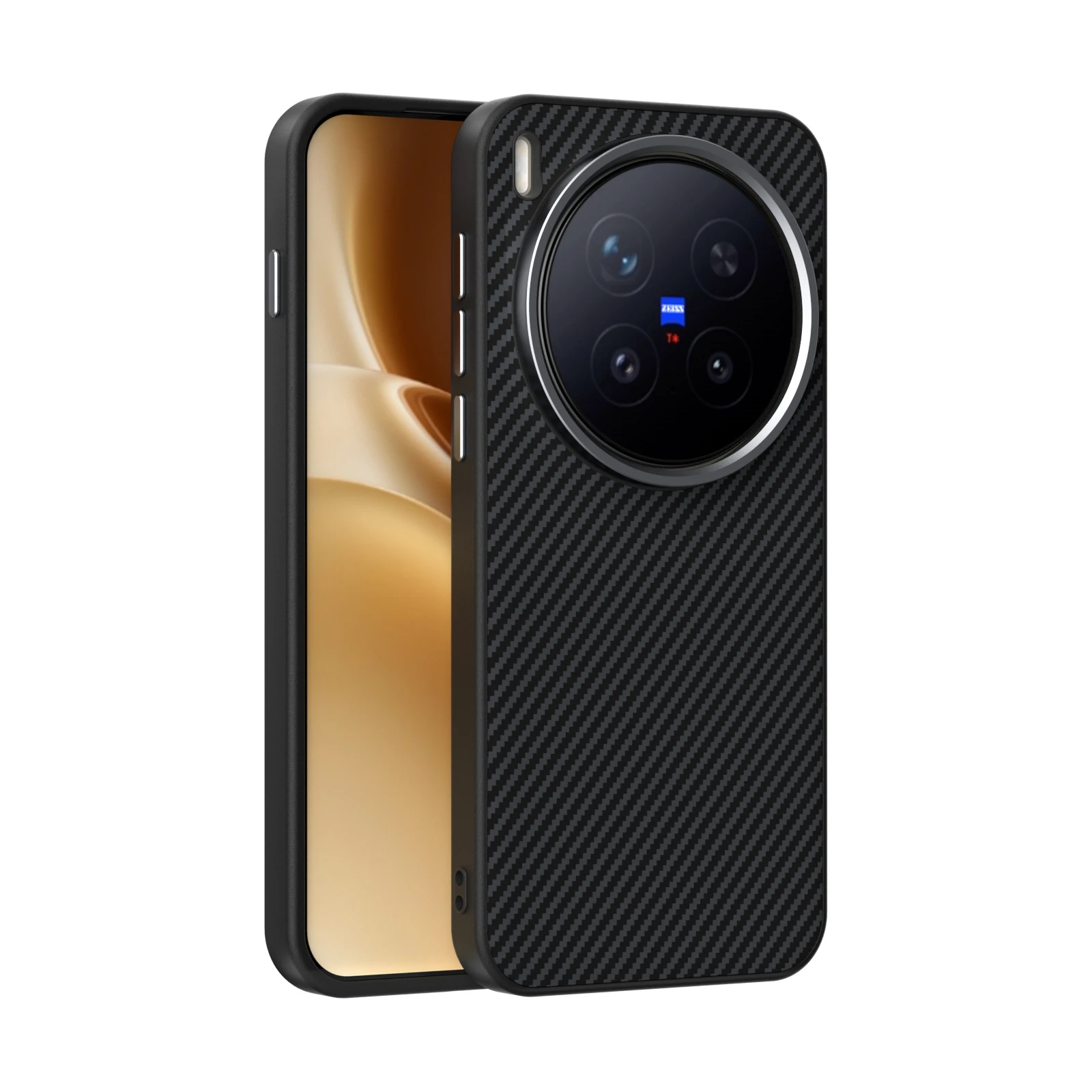 Premium Carbon Fiber Phone Case with TPU Border and Lens Protection
