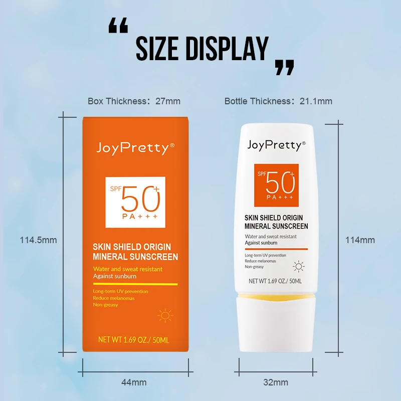 Facial Sunscreen SPF 50+ Whitening UV Protective Hyaluronic Acid Moisturizing Cream for All Skin Type Korean Skin Care