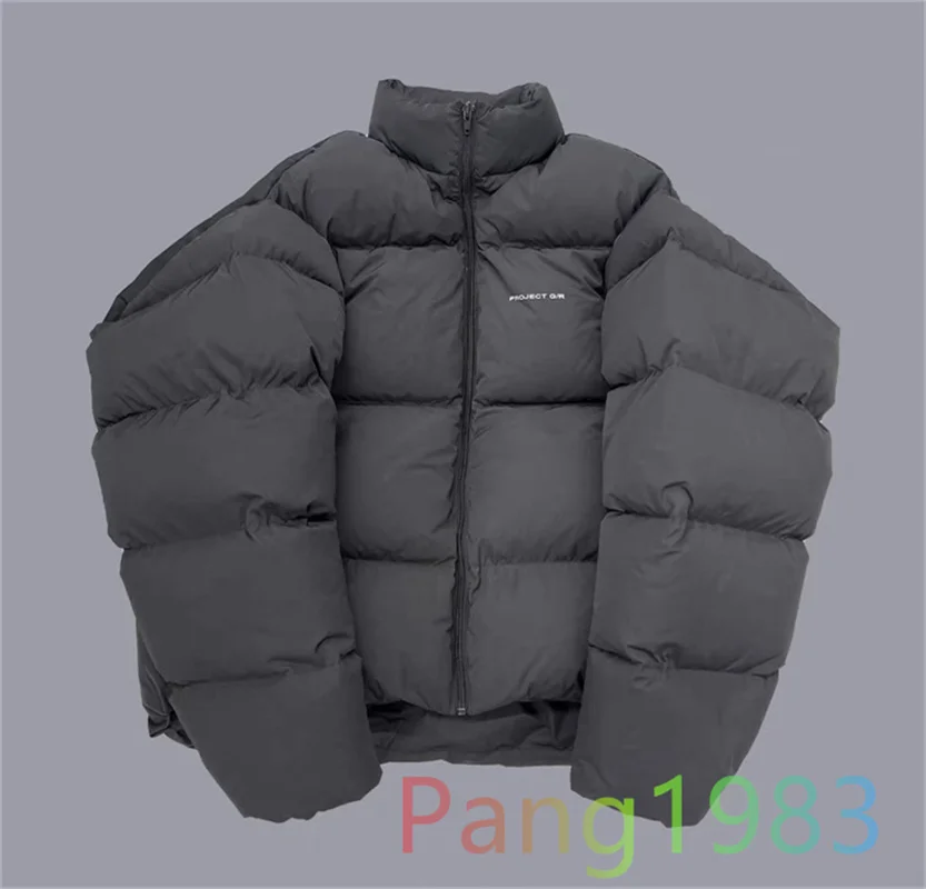 

Grey Thickened Grailz Down Jacket Men Women 1:1 High Quality Warm Bread Cotton Coats