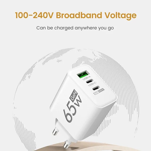 GaN Fast Charging 65W USB Type C Charger EU KR PD 3.0 Quick Charge Wall For Phone Adapter For iPhone 15 Xiaomi Huawei Samsung - Image 4