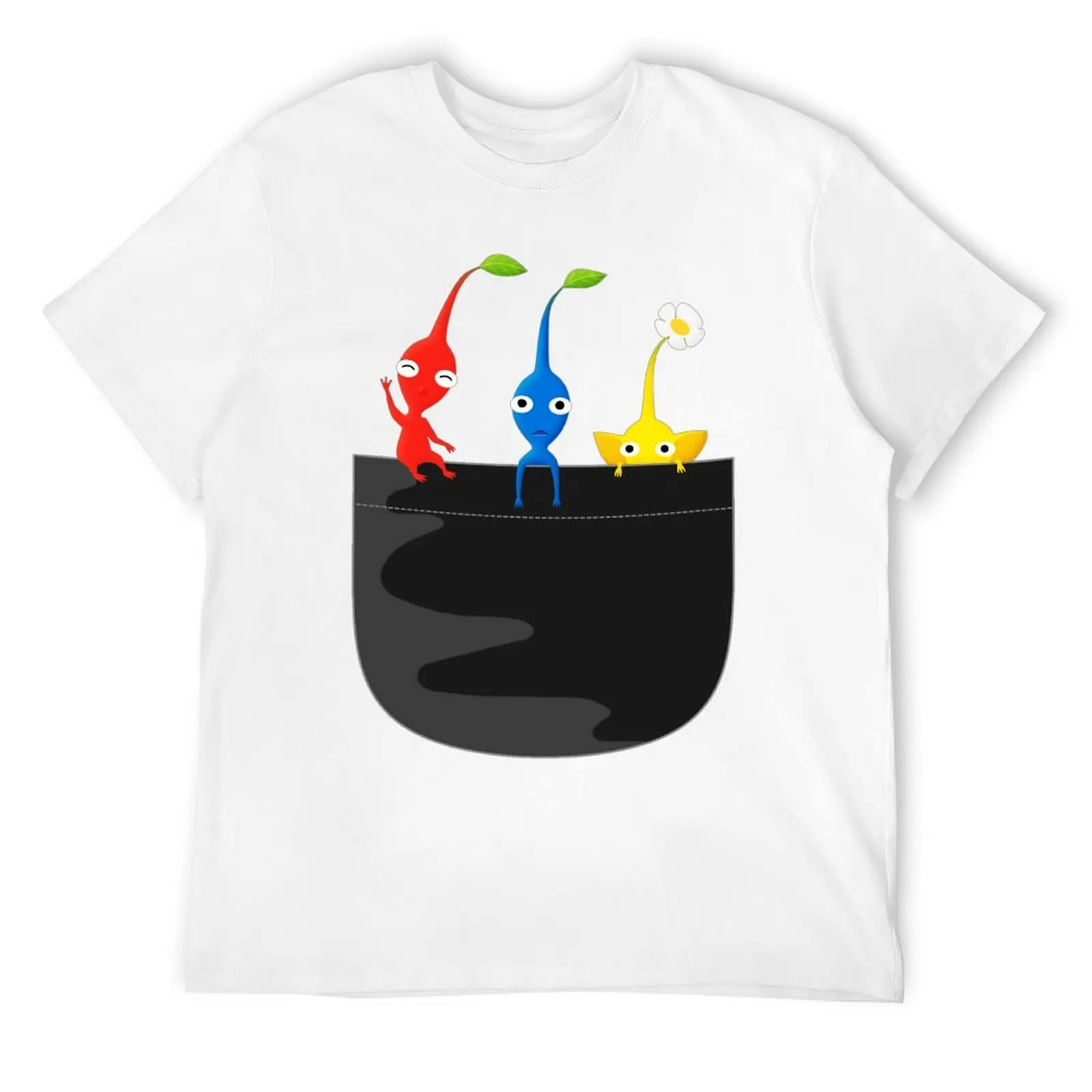 Pikmin Pocket Tee Super Smash Brothers T-Shirt Fresh Move Cool Top Tee Hipster Leisure Eur Size