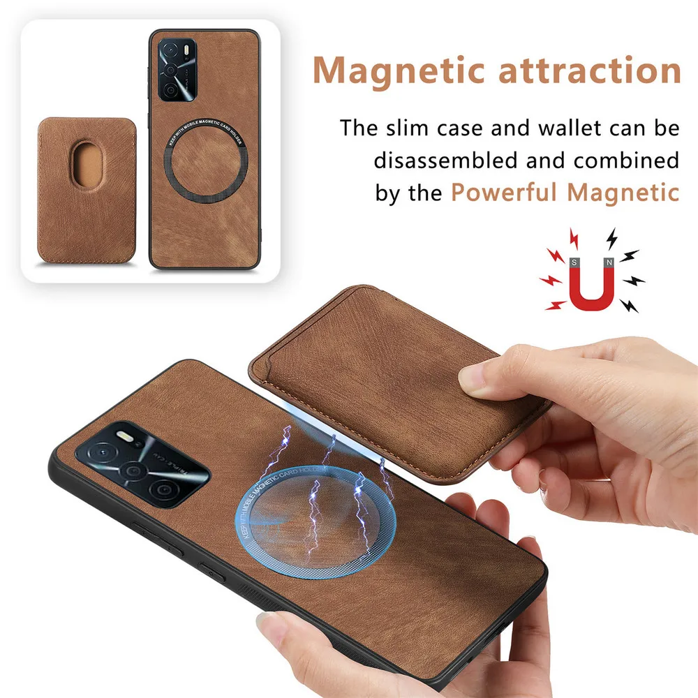 Premium 2-in-1 Removable Magsafe Leather Back Cover Case