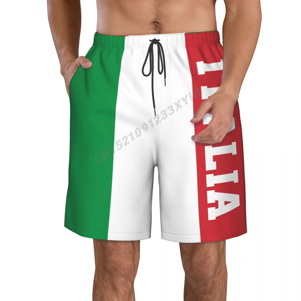 Summer Men\'s Italian National Italy Flag Italia Fans (1) Beach Pants Shorts Surfing M-2XL Polyester Swimwear Running
