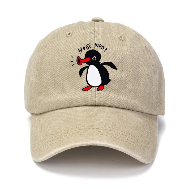 New Pingu Pinga Penguin TV Print Baseball Caps Unisex Washed Denim Noot Dad Cap Men Women 100% Cotton Visor Protection Snapback 3
