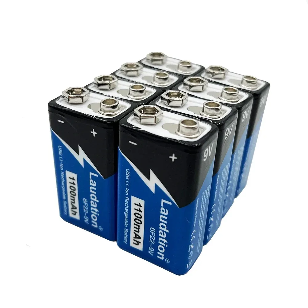 9V 1100mAh Li-ion Rechargeable Battery Type-C Battery 9V USB Lithium For Multimeter Microphone Toy +USB Charging Cable lithium battery