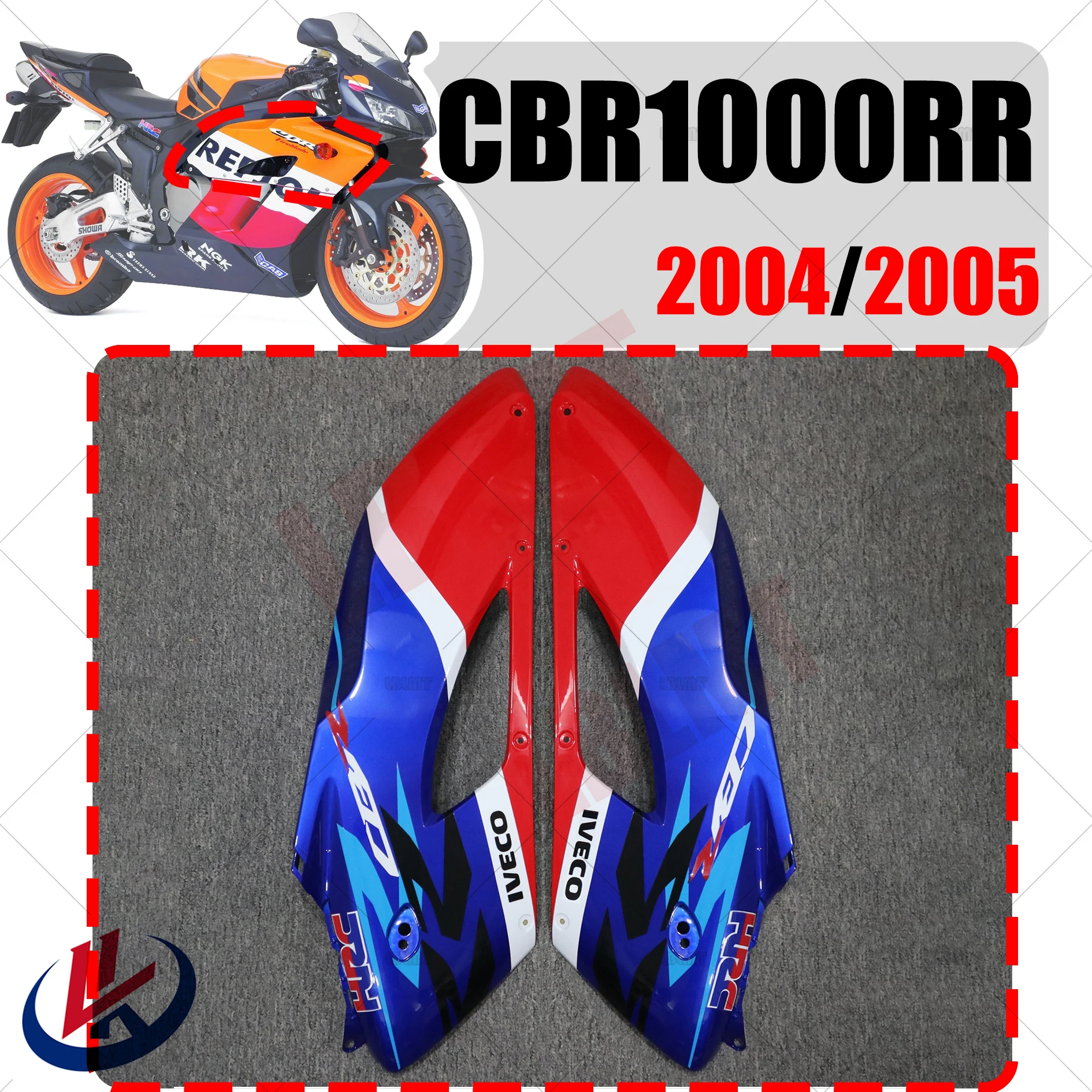 

For HONDA CBR1000RR 2004 2005 Motorcycle Fairings Body Shell Fit For Honda CBR 1000RR Upper Side Cowl Cover Fairing Panel
