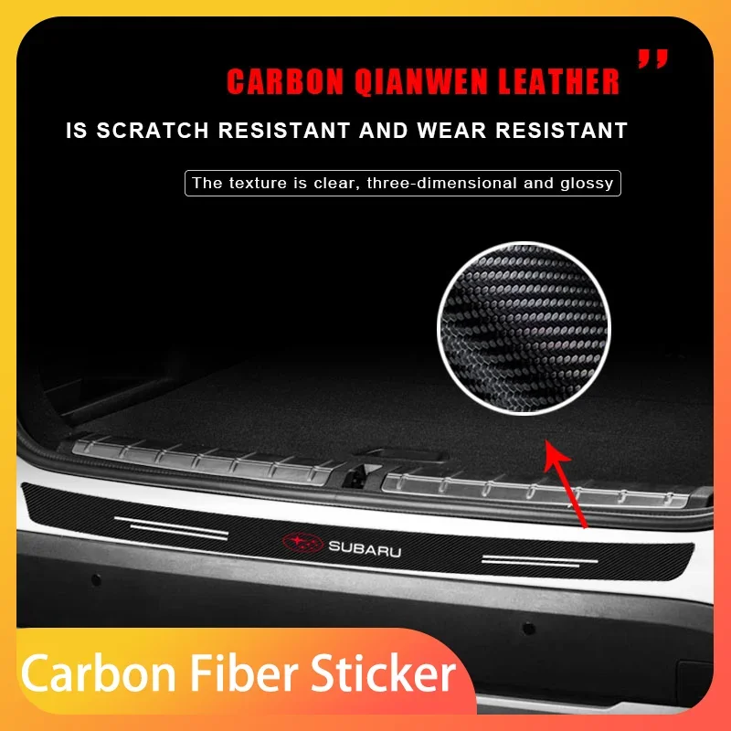 Carbon Fiber Car Rear Bumper Trunk Guard Protected Sticker For Subaru Forester impreza Outback Legacy WRC XV Car Accessories 2