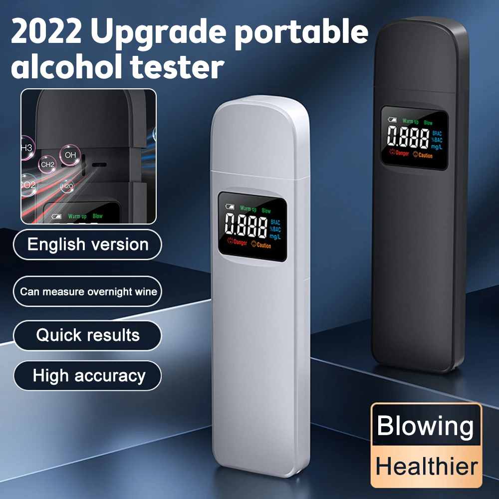 

Portable Breathalyzer with LED Digital Display Personal Professional-Grade Accuracy Breath Alcohol Tester Drink Driving