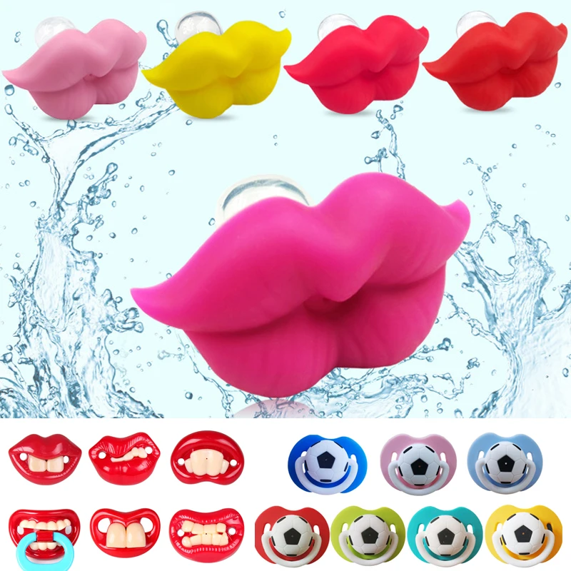 

New Baby Soother Accessories Funny Game Beard lips Props Buck Teeth Baby Pacifier Wedding Party Tricky For Activity Halloween