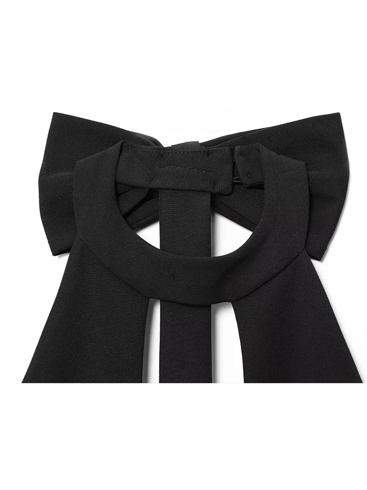 TFMLN Bow Backless Sexy Mini Dress For Women  2025 Summer Hollow Out Halter Dress Elegant Lady A-line Dresses Vestidos