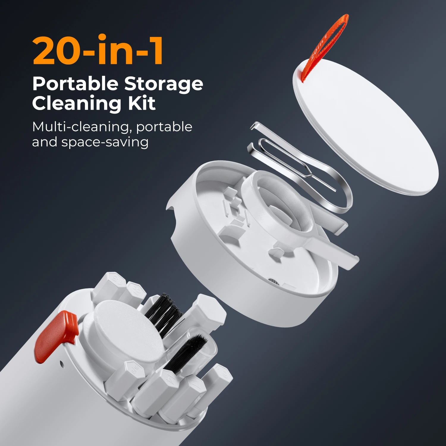 K&F CONCEPT Kit di Pulizia per Tastiera e Fotocamera 20 in 1 con Penna per Pulizia Auricolari, Spugna in Feltro, Soffiatore d'Aria, Spazzole per Schermo e Lenti del Telefono - immagine 3