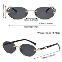 UV400 Rimless Rectangle Sunglasses Fashion Y2K Frameless Sun Glasses Shades for Women & Men - Image 6