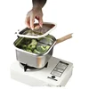 Export quality Multi-purpose fryer Household small 316 stainless steel with filter drain basket with lid Square pot 1