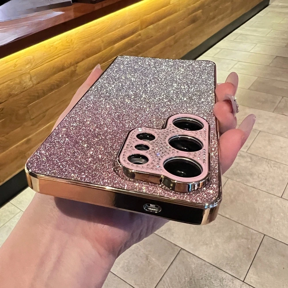 Luxury Plating Gradient Glitter Diamond Phone Case Cover