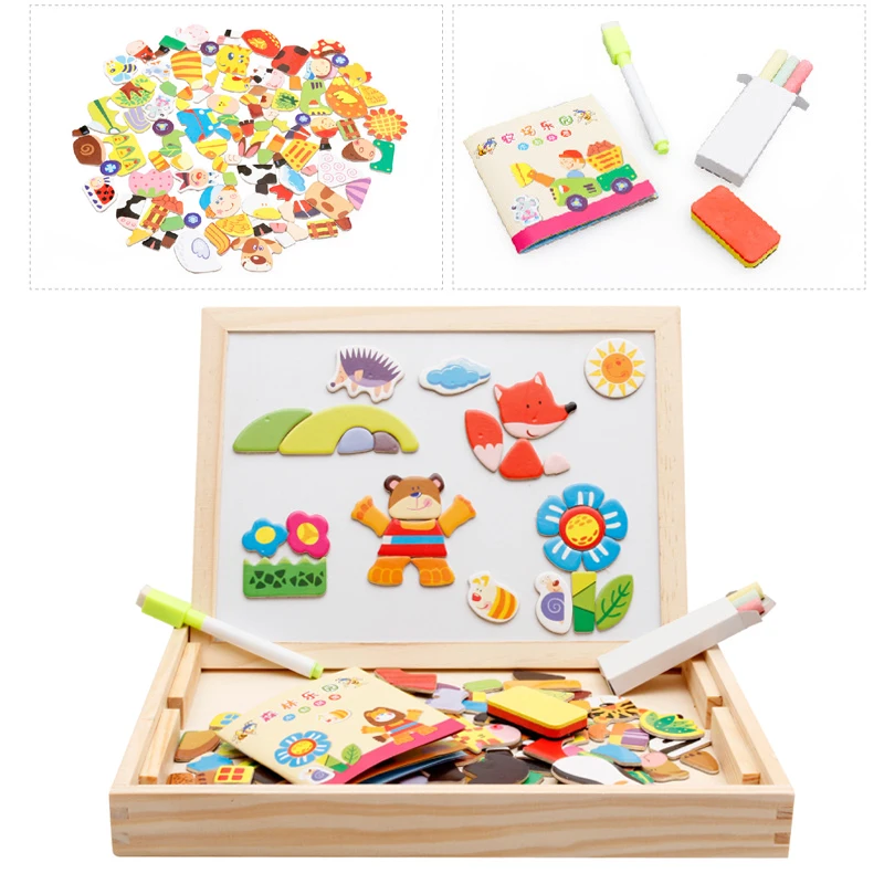 Children Puzzle Writing Magnetic Drawing Board Toys Paper / Wooden Parent Child Learning Early Education Interactive Toy TMZ puzzle toys,wooden puzzles,wooden toys,magnetic puzzle toys