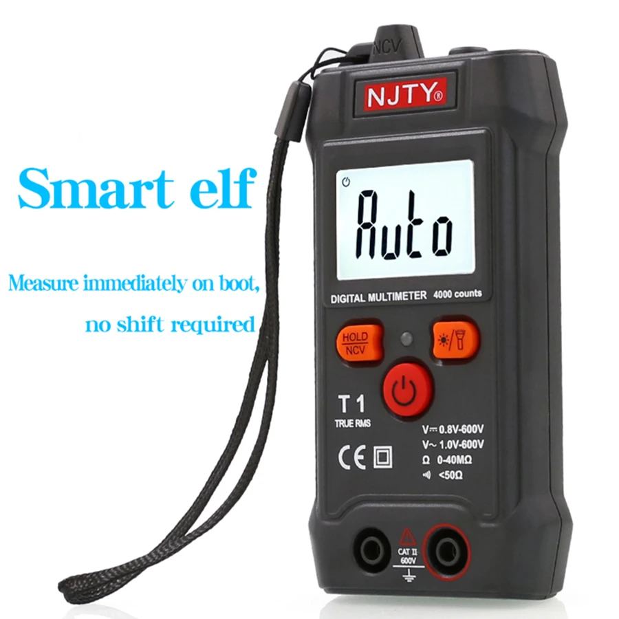 NJTY T1 Fully Intelligent Digital Multimeter - No Need to Change Gears, Small and Mini, Fully Automatic, Anti-Burn Universal Me 3