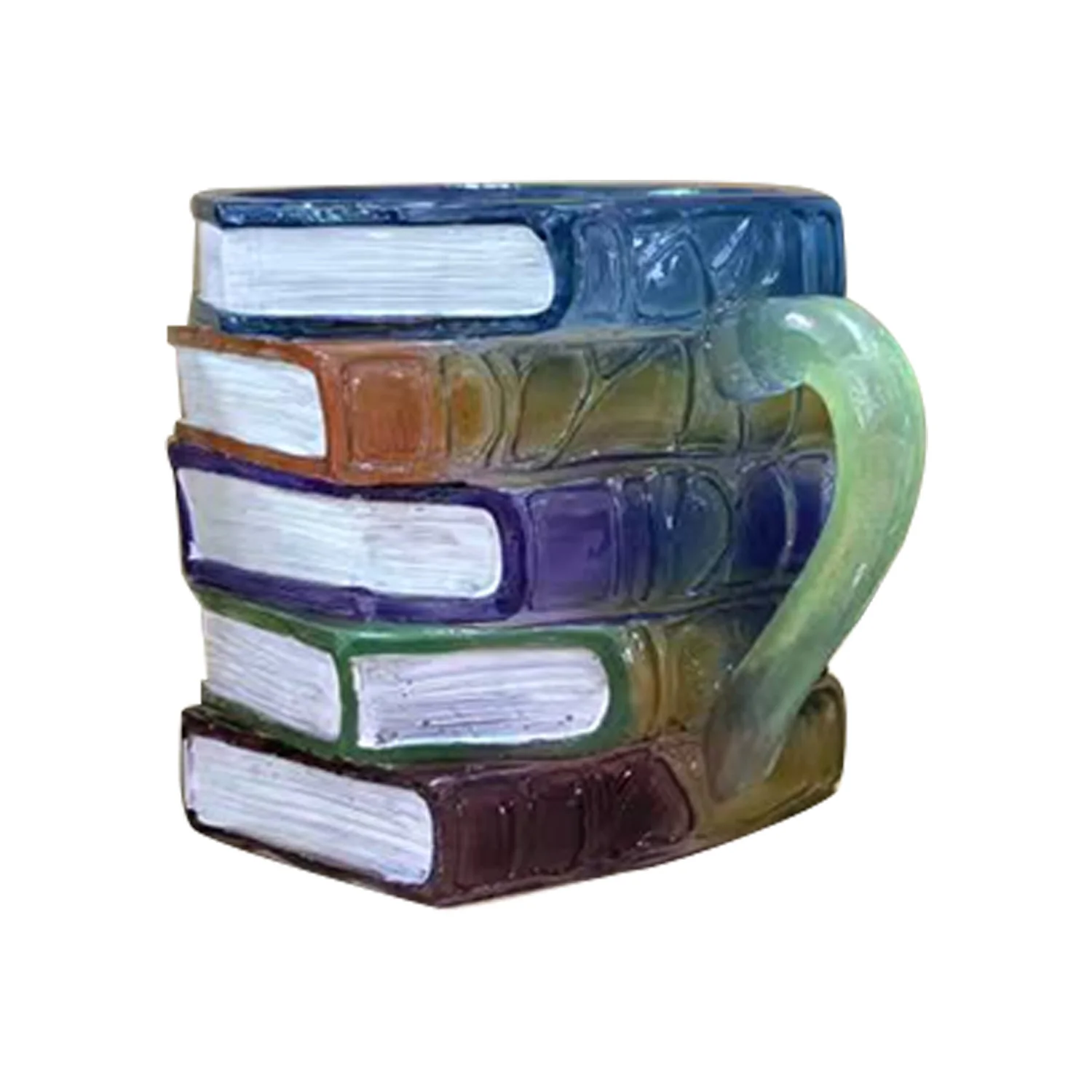 3D Geschilderde Glazen Boekenmok Voor Warme En Koude Dranken Nieuwigheid Gestapelde Boeken In De Vorm Van Een Koffiekopje Cadeau Voor Boekenliefhebbers En Vrienden