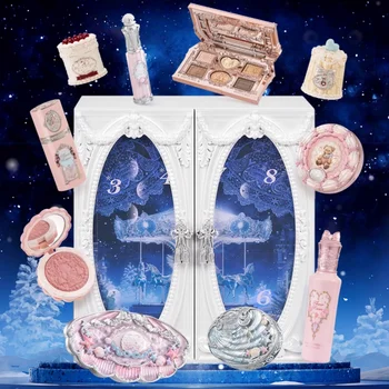 Flowerknows Countdown Calendar Gift Box Makeup Set Long Lasting Eyeshadow Blush Powder Lipgloss Liquid Concealer All In Kit