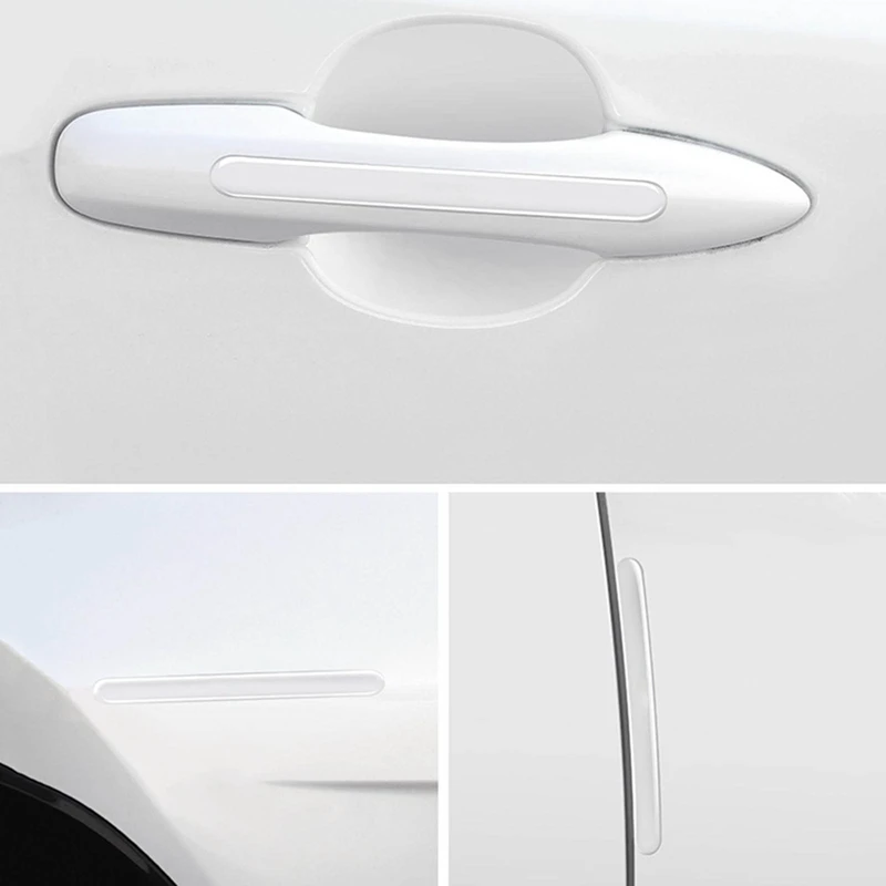 

4 шт. Автомобильная наклейка прозрачная Противоударная полоса защита запястья двери декоративная Резиновая полоса наклейка против царапин Универсальная