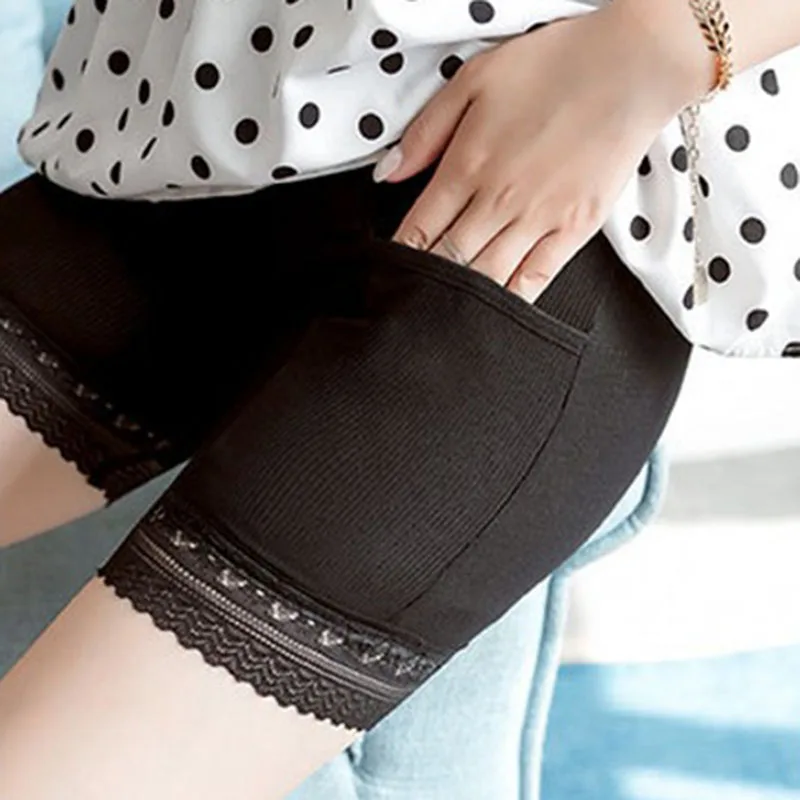 Summer Seamless Underwear With Pocket Shorts Women's Safety Pants Ladies Shorts With Lace Plus Big Size Safety Pants For Women safety shorts high waist shorts high waist panties seamless panties women shorts underwear