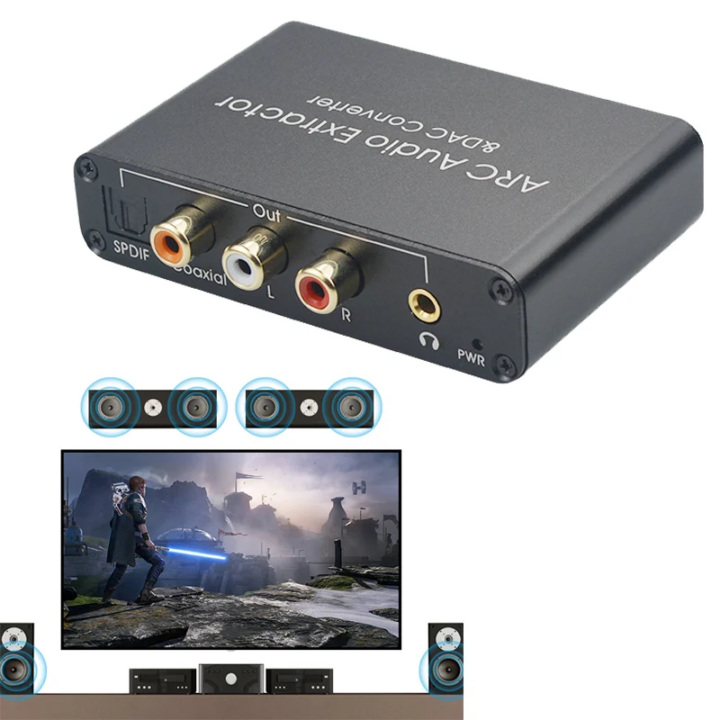 

Переходник-разветвитель для игр, ЦАП, аудиопреобразователь, совместимый с HDMI, возврат звука, HDMI-совместимый удлинитель, переключатель, ARC, аудио экстрактор