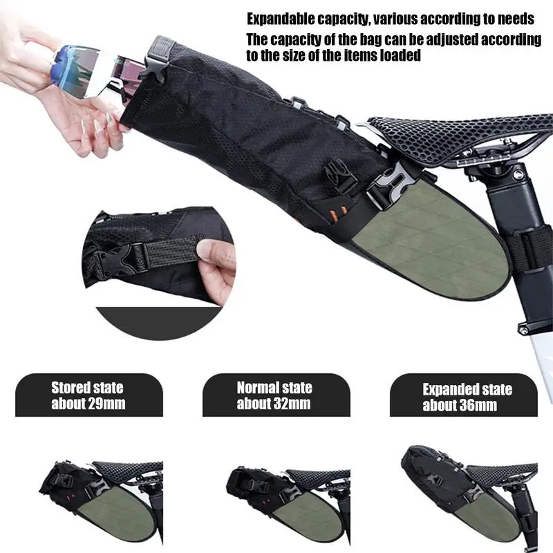 Bicycles Saddle Bag Under Seat 5.8L Saddle Pouch Bike Portable Rear Bags Weather Resistant Cycling Equipment Panniers