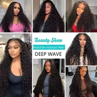 Extensions de cheveux humains brésiliens naturels Deep Wave, bouclés profonds, 24, 26, 28 pouces, pour femmes 6